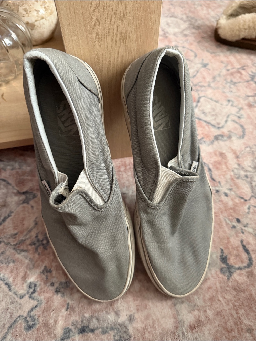Vans Gray Slip-On Canvas Shoes